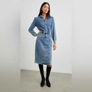 Rails NWT Beverly Long Sleeve Non Stretch Denim Shirtdress
